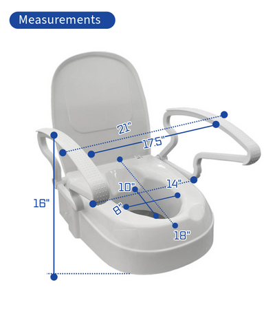 Siège de toilette surélevé avec accoudoirs 2″/4″/6″